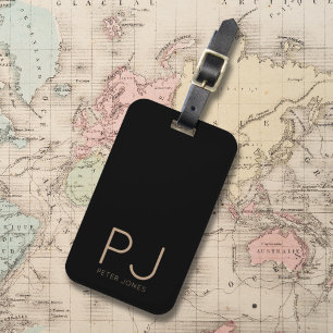 追加イニシャルモノグラムパーソナライズされたシンプル ラゲッジタグ