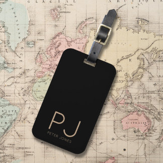 追加イニシャルモノグラムパーソナライズされたシンプル ラゲッジタグ