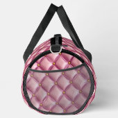 追加イニシャル、クッション枕ソフトピンクブラック ダッフルバッグ (右)