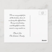 追加イニシャル | サンキュー | 羽 ポストカード (裏面)