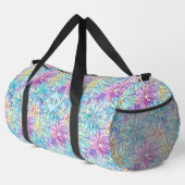 追加イニシャル、パステル抽象芸術花 ダッフルバッグ (右コーナー)