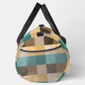 追加イニシャル、レトロ抽象芸術正方形グリーンブラウン ダッフルバッグ (右)