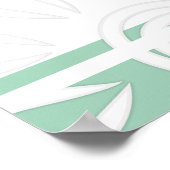 追加カスタム引用文ストライプ花ライトグリーン ポスター (角)