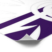 追加カスタム引用文ストライプ花深い紫 ポスター (角)