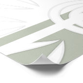 追加カスタム引用文ストライプ花Sage Green ポスター (角)