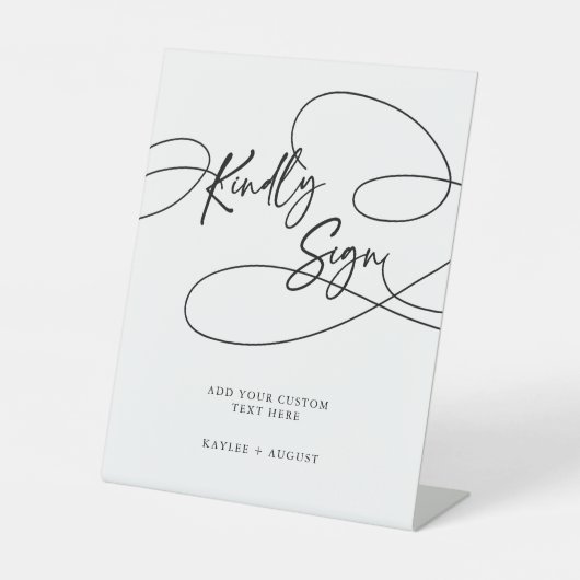 追加カスタム文字スファンシークリプト"親切に署名結婚" 台座サイン (正面)