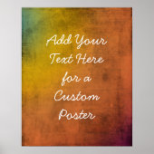 追加カスタム文字レインボーオレンジグランジ ポスター (正面)