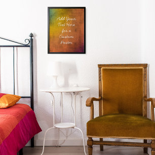 追加カスタム文字レインボーオレンジグランジ ポスター