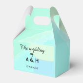 追加カップル名のイニシャルと日付の結婚式 フェイバーボックス (裏面サイド)