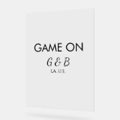 追加カップル名の結婚式パーティーの場所都市gのゲーム アクリルサイン (傾斜)