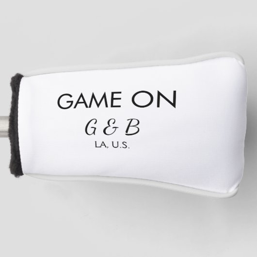 追加カップル名の結婚式パーティーの場所都市gのゲーム ゴルフヘッドカバー (正面)