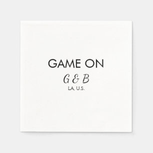 追加カップル名の結婚式パーティーの場所都市gのゲーム スタンダードカクテルナプキン