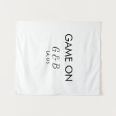 追加カップル名の結婚式パーティーの場所都市gのゲーム タペストリー (正面(横))