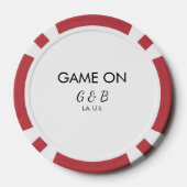 追加カップル名の結婚式パーティーの場所都市gのゲーム ポーカーチップ (裏面)