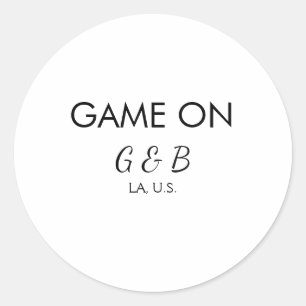 追加カップル名の結婚式パーティーの場所都市gのゲーム ラウンドシール