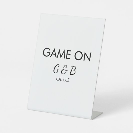 追加カップル名の結婚式パーティーの場所都市gのゲーム 台座サイン (正面)
