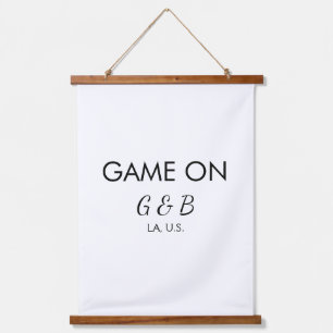 追加カップル名の結婚式パーティーの場所都市gのゲーム 吊り下げ型タペストリー