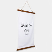 追加カップル名の結婚式パーティーの場所都市gのゲーム 吊り下げ型タペストリー (傾斜あり)