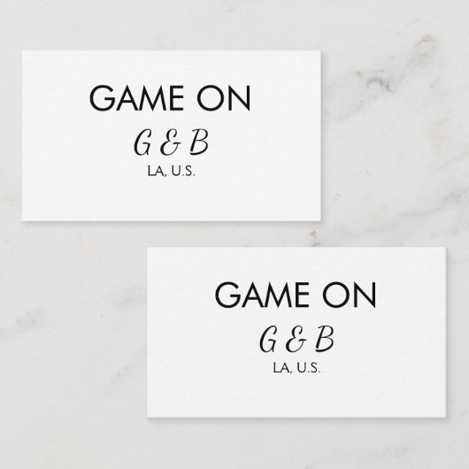 追加カップル名の結婚式パーティーの場所都市gのゲーム 名刺 (正面/裏面)