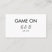 追加カップル名の結婚式パーティーの場所都市gのゲーム 名刺 (正面)