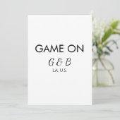 追加カップル名の結婚式パーティーの場所都市gのゲーム 招待状 (スタンド正面)