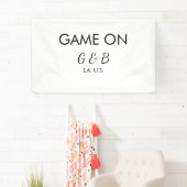 追加カップル名の結婚式パーティーの場所都市gのゲーム 横断幕 (インサイチュ)