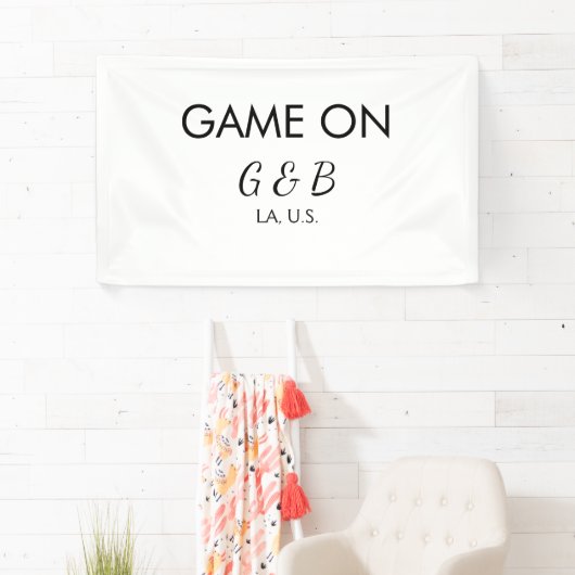 追加カップル名の結婚式パーティーの場所都市gのゲーム 横断幕 (インサイチュ)