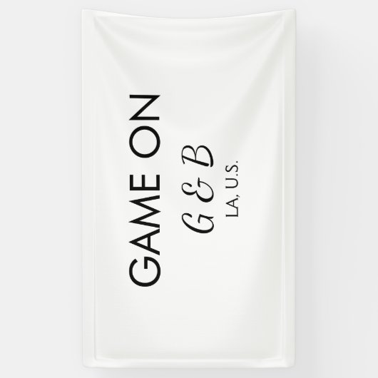 追加カップル名の結婚式パーティーの場所都市gのゲーム 横断幕 (縦)