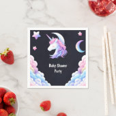 追加グロー宇宙王室のポニーユニコーンベビーガールシャワー スタンダードカクテルナプキン (インサイチュ)