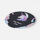 追加グロー宇宙王室のポニーユニコーンベビーガールシャワー ペーパープレート (アングル)