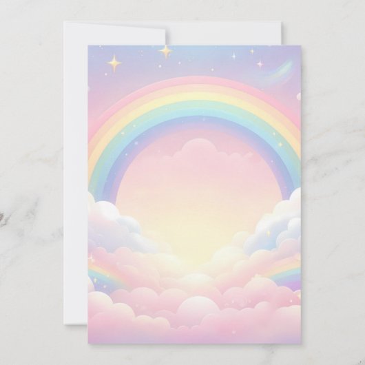 追加グロー宇宙王室のポニーユニコーンベビーガールシャワー 招待状 (裏面)