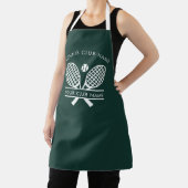 追加スポーツクラブネームテニスチームグリーンカスタム エプロン (インサイチュ)