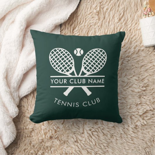 追加スポーツクラブ名テニススポーツグリーン任意の色 クッション (ブランケット)