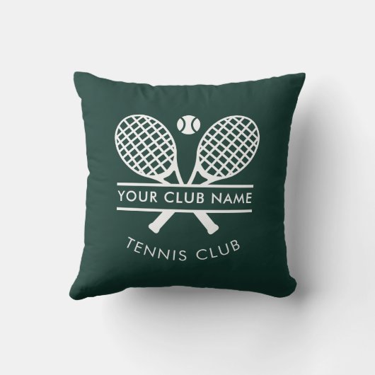 追加スポーツクラブ名テニススポーツグリーン任意の色 クッション (裏面)
