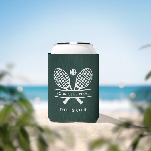追加スポーツクラブ名ローンテニスチームグリーン 缶クーラー
