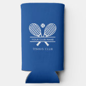 追加スポーツクラブ名ローンテニスチームブルー スリム缶クーラー (裏面)