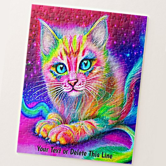 追加ネーム文字、レインボーネオンキャットキットウィンドヤーン ジグソーパズル