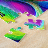 追加ネーム文字、レインボーネオンキャットキットウィンドヤーン ジグソーパズル (側面)