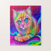 追加ネーム文字、レインボーネオンキャットキットウィンドヤーン ジグソーパズル (縦)