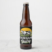 追加ネーム サンセットダairyファーム 放牧 ホルスタイン牛 ビールラベル (正面)