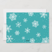 追加ファミリーフォトティール（緑がかった色）ブルー格言クリスマス シーズンカード (裏面)