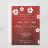 追加フォトさくらんぼブロッサム桜ラブバード 招待状 (裏面)