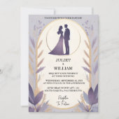 追加プラム秋春サマーラベンダーセージ結婚ズ 招待状 (正面)