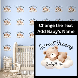 追加ベビー名、変更文字、かわいいテディ眠り 壁紙