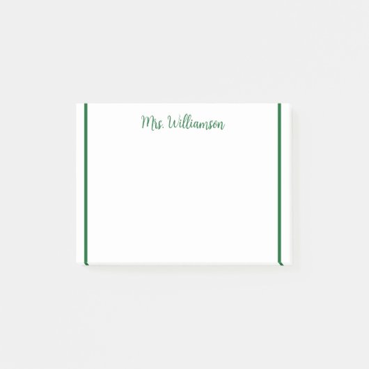 追加先生名のシンプル注ミニマル縁どで ポストイット (正面)