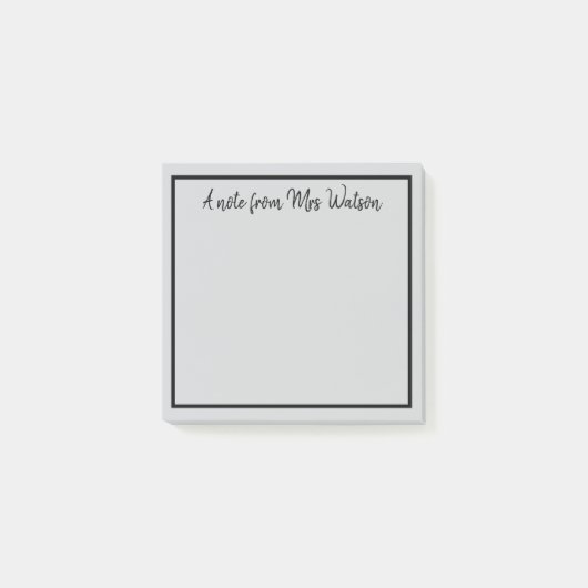 追加先生名のシンプル注ミニマル縁どで ポストイット (正面)