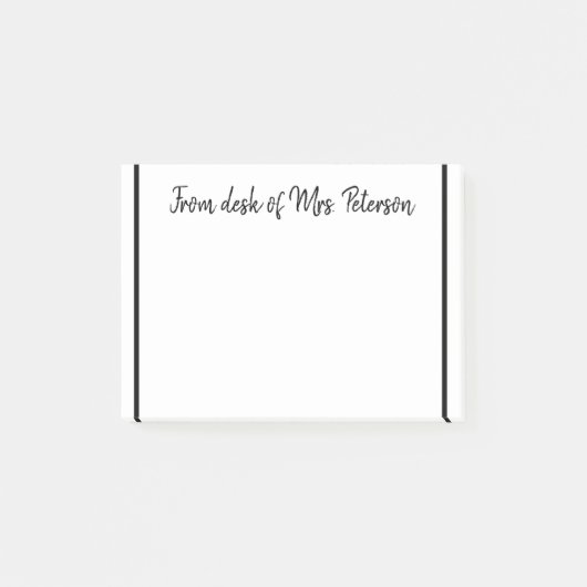 追加先生名のシンプル注ミニマル縁どで ポストイット (正面)