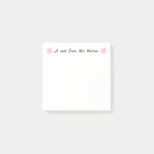 追加先生名のシンプル注ミニマル縁どで ポストイット (正面)