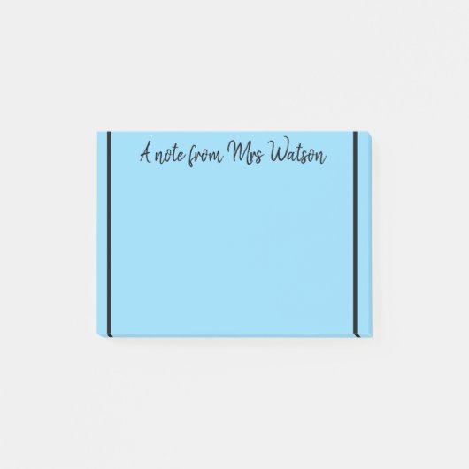 追加先生名のシンプル注ミニマル縁どで ポストイット (正面)