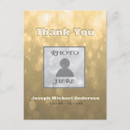 追加写真| サンキュー | ゴールド ポストカード